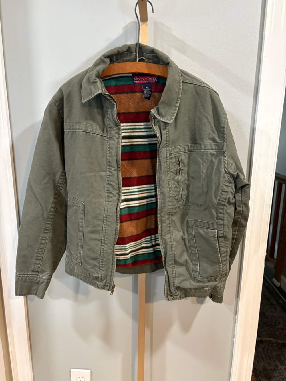 Moose Creek Men's Military-Style Field Jacket in Olive Green
